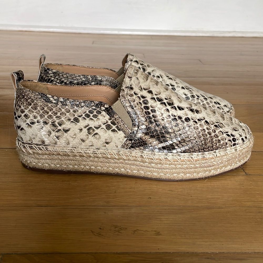 Schutz Fadia Snake Print Platform Espadrille Size 9